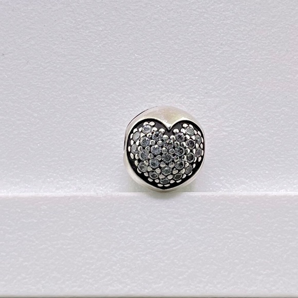 Pandora “Love of My Life” Pave Heart CZ Clip Charm 791053CZ - Picture 3 of 4